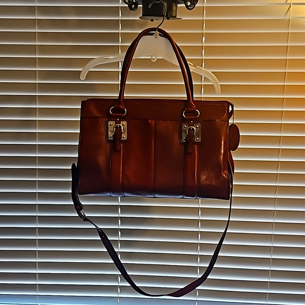 Wilson's Leather Red Attache Genuine Leather Bag